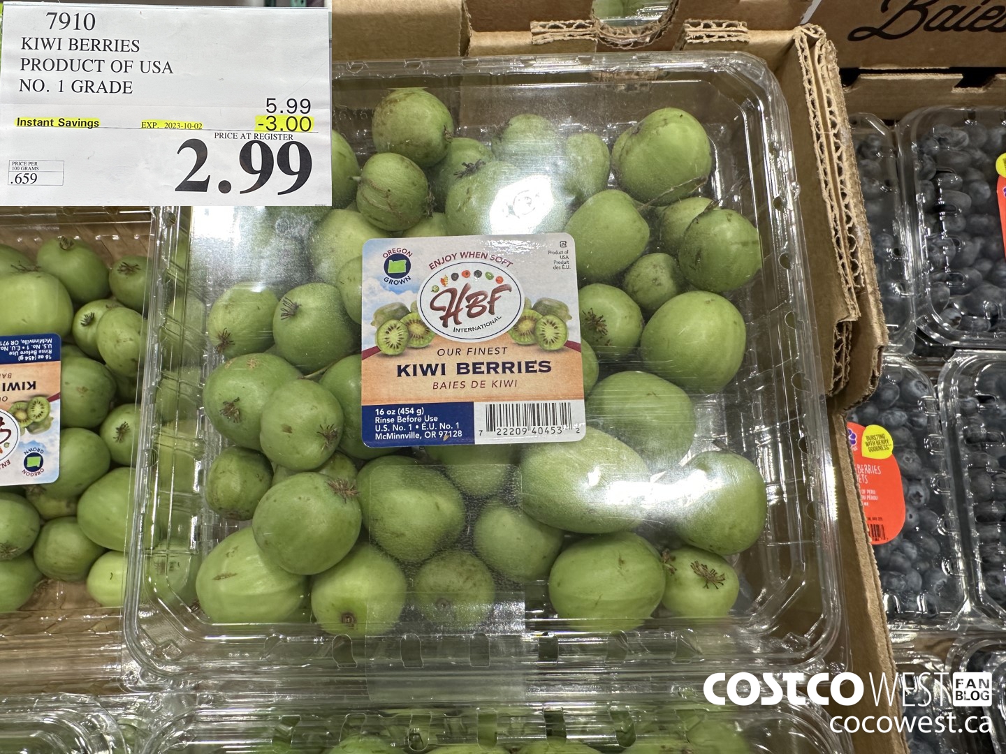 7910 KIWI BERRIES PRODUCT OF USA NO. 1 GRADE ($3.00 INSTANT SAVINGS EXPIRES ON 2023-10-02) $2.99