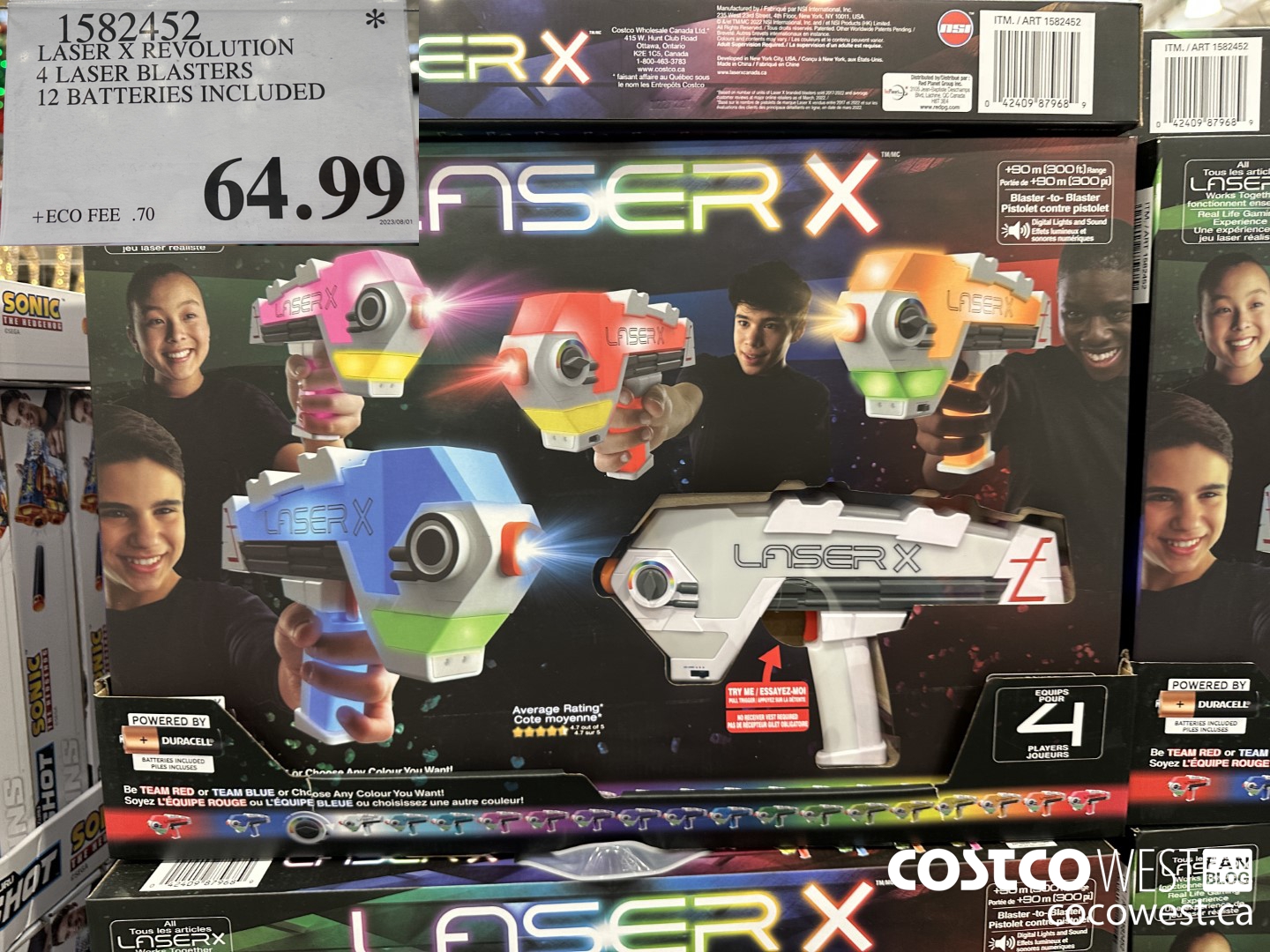 1582452 LASER X REVOLUTION 4 LASER BLASTERS 12 BATTERIES INCLUDED $64.99