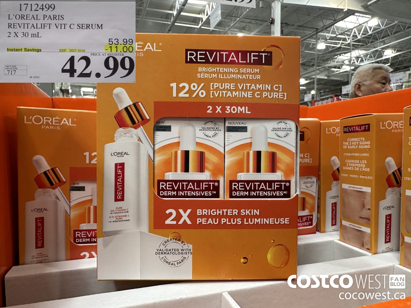 1712499 L'OREAL PARIS REVITALIFT VIT C SERUM 2 X 30 ML ($11.00 INSTANT SAVINGS EXPIRES ON 2023-10-01) $42.99