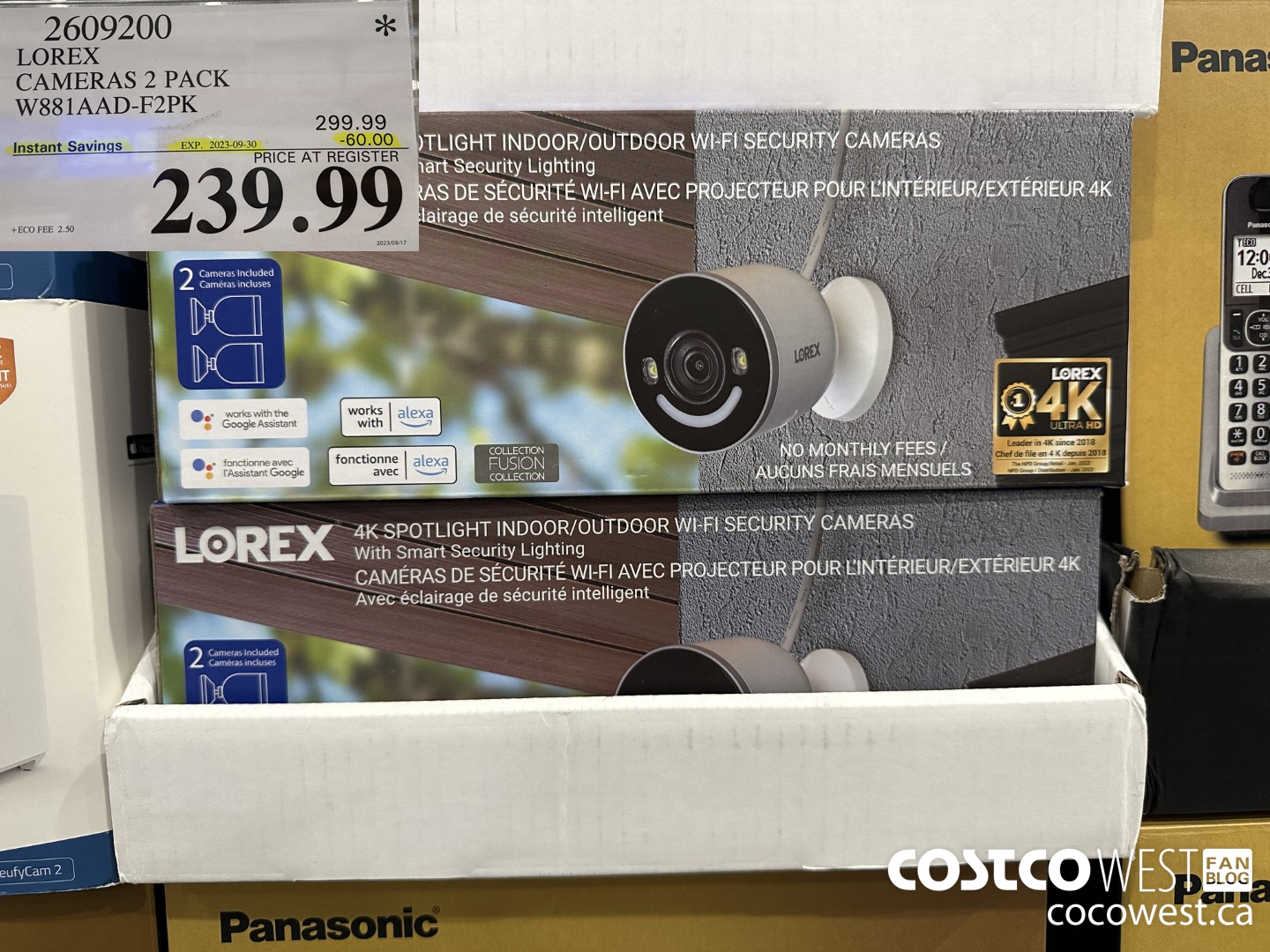 2609200 LOREX CAMERAS 2 PACK W881AAD-F2PK ($60.00 INSTANT SAVINGS EXPIRES ON 2023-09-30) $239.99