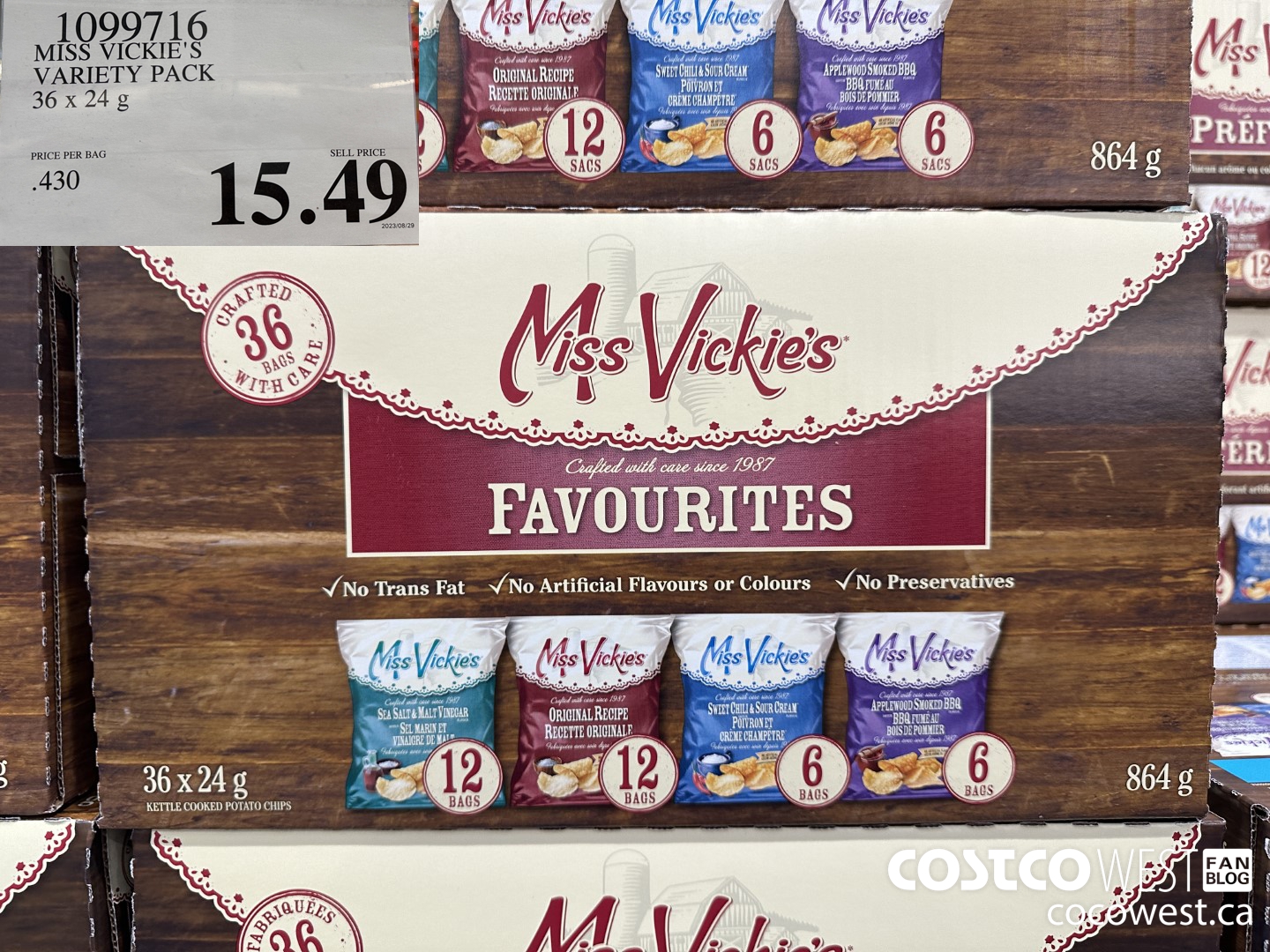 1099716 MISS VICKIE'S VARIETY PACK 36 X 24G $15.49