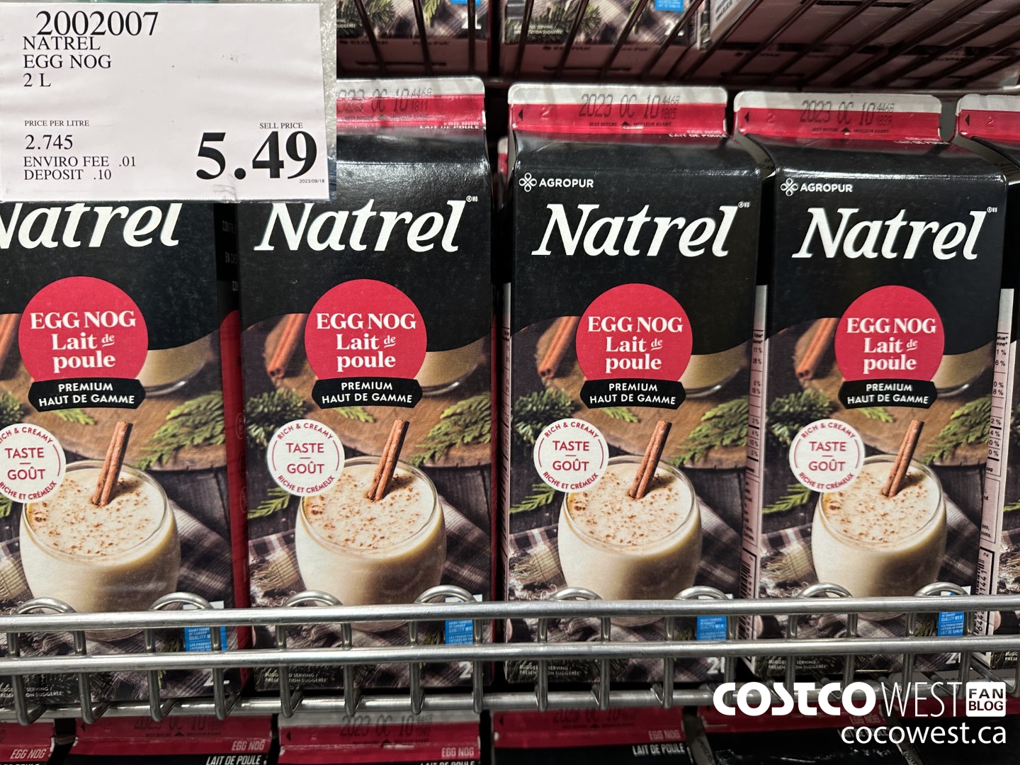 2002007 NATREL EGG NOG 2 L $5.49
