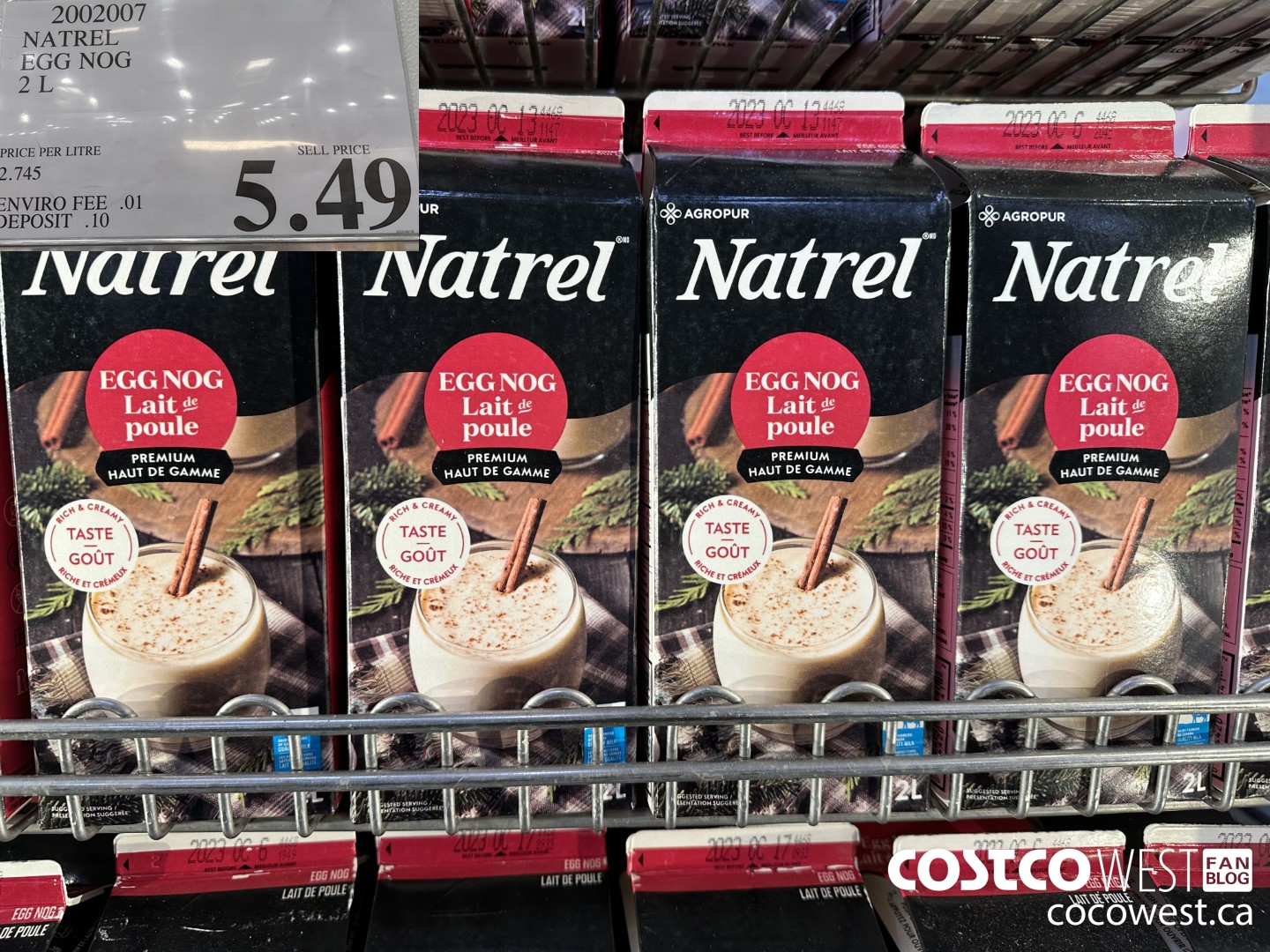 2002007 NATREL EGG NOG 2 L $5.49