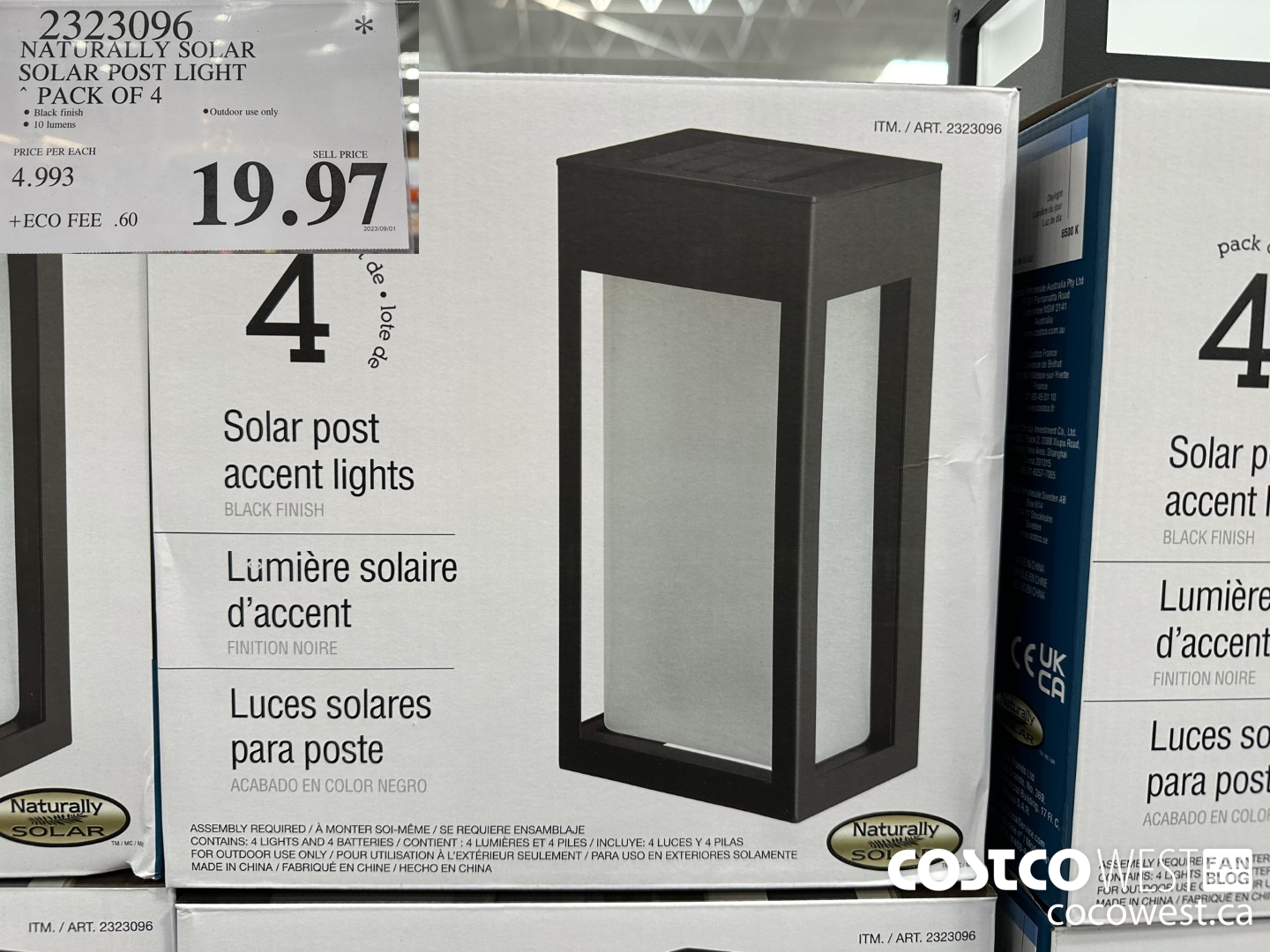 2323096 NATURALLY SOLAR SOLAR POST LIGHT PACK OF 4 $19.97