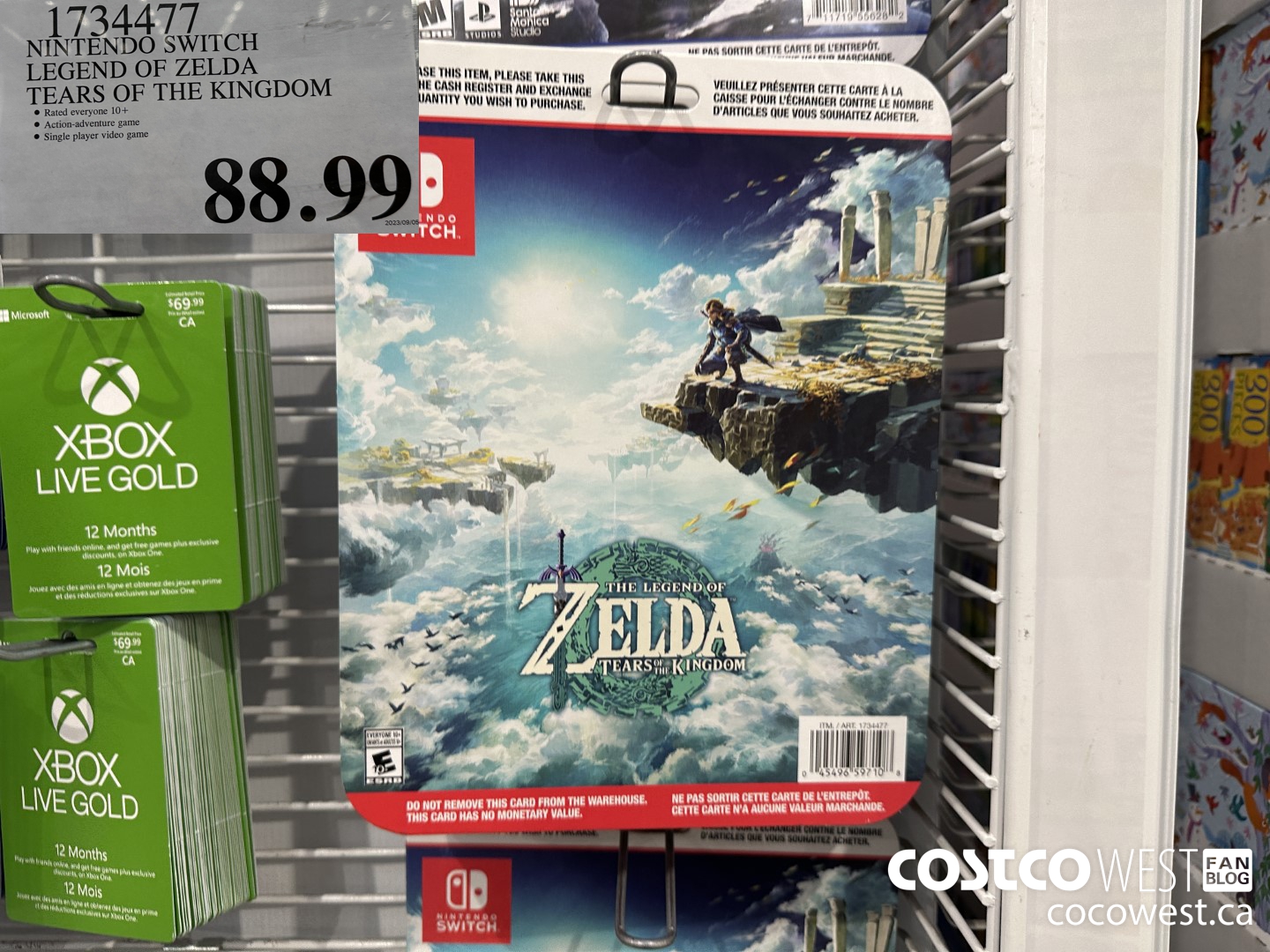 1734477 NINTENDO SWITCH LEGEND OF ZELDA TEARS OF THE KINGDOM $88.99