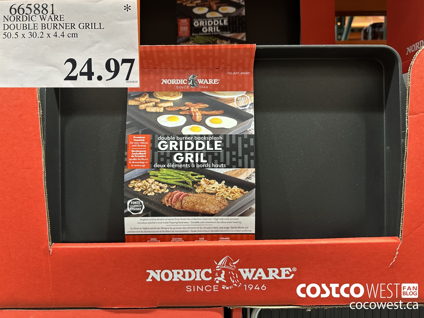 665881 NORDIC WARE DOUBLE BURNER GRILL 50.5 X 30.2 X 4.4 CM $24.97