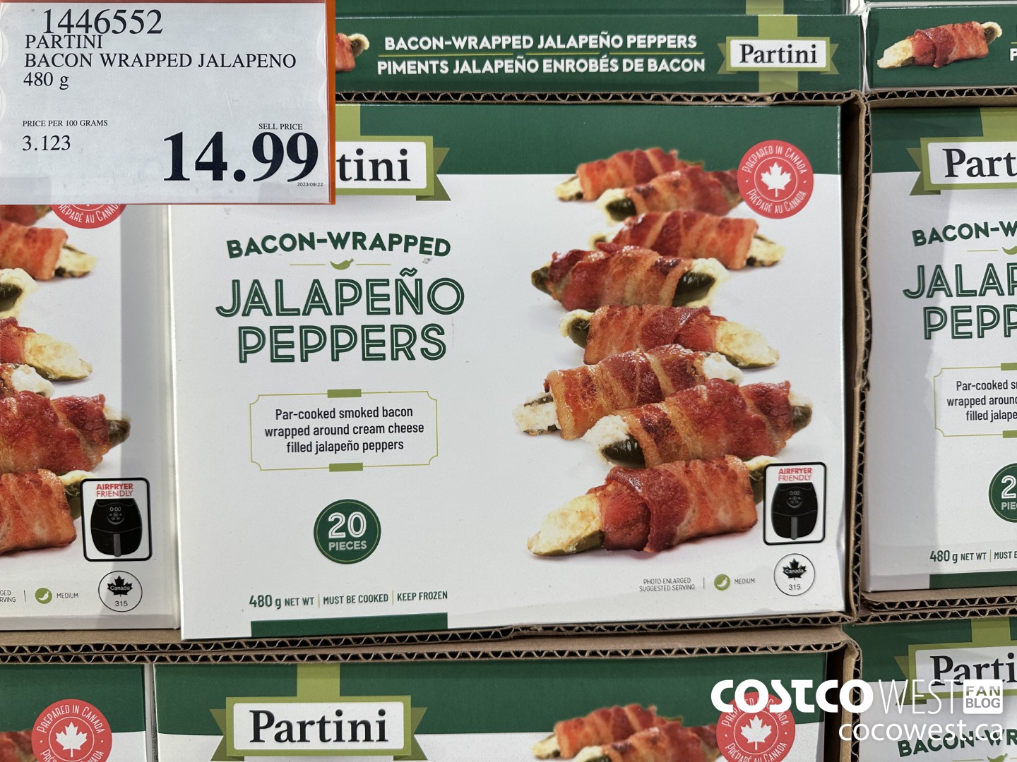 1446552 PARTINI BACON WRAPPED JALAPENO 480G $14.99