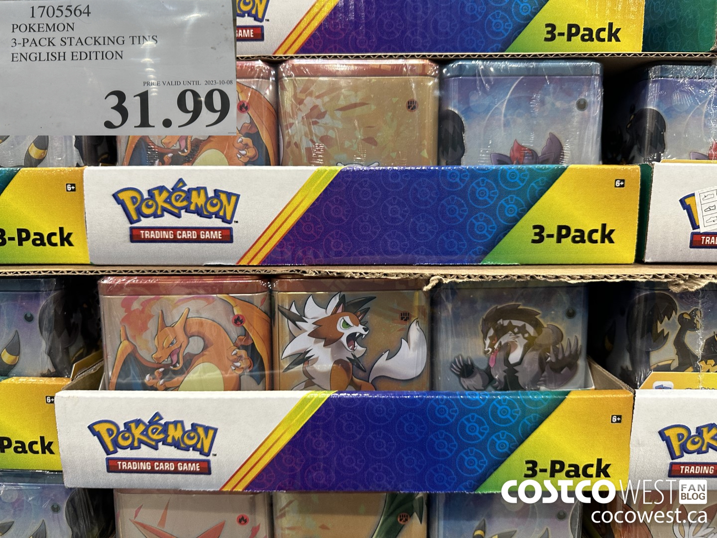1705564 POKEMON 3-PACK STACKING TINS ENGLISH EDITION (EXPIRES ON 2023-10-08) $31.99