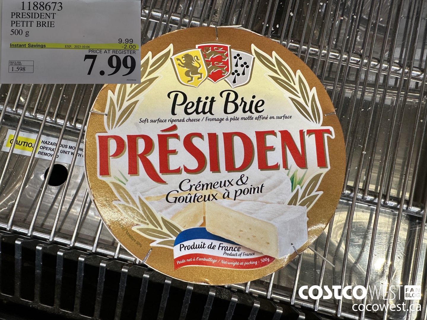 1188673 PRESIDENT PETIT BRIE 500 g ($2.00 INSTANT SAVINGS EXPIRES ON 2023-10-04) $7.99