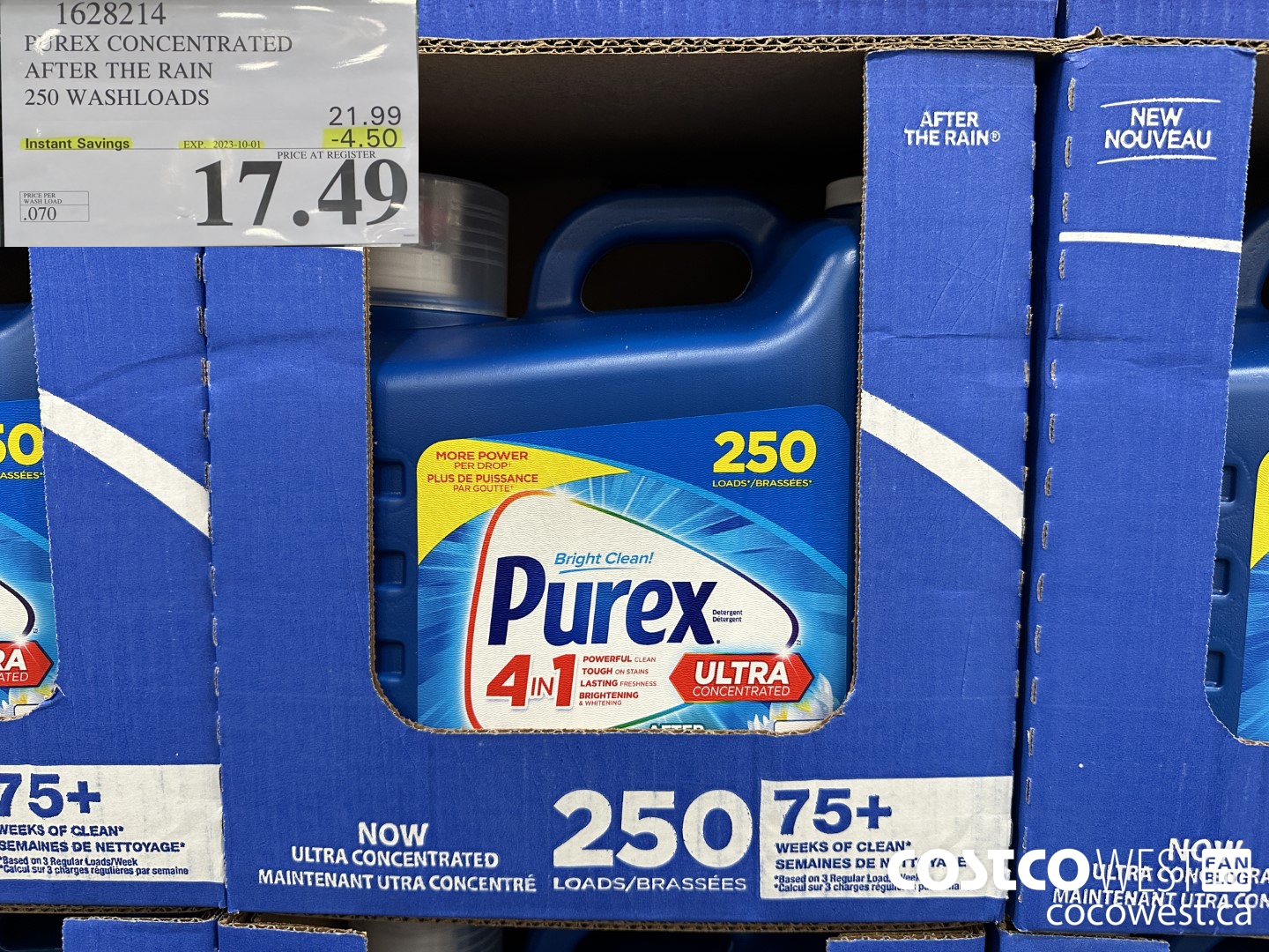 1628214 PUREX CONCENTRATED AFTER THE RAIN 250 WASHLOADS ($4.50 INSTANT SAVINGS EXPIRES ON 2023-10-01) $17.49