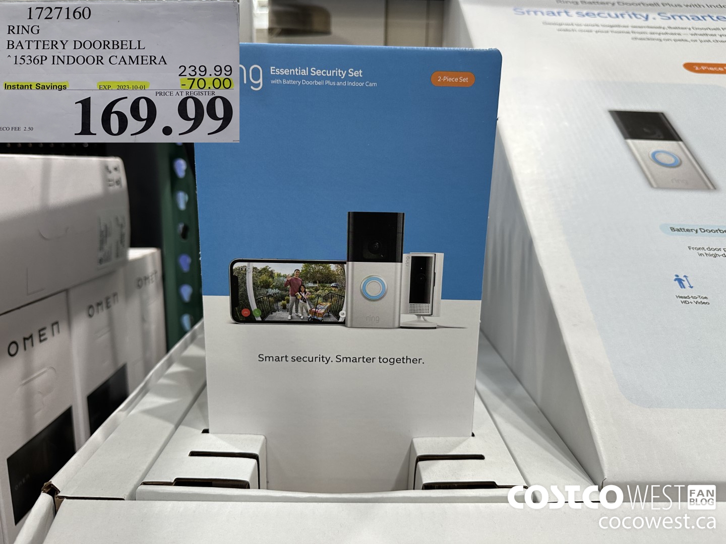 1727160 RING BATTERY DOORBELL 1536P INDOOR CAMERA ($70.00 INSTANT SAVINGS EXPIRES ON 2023-10-01) $169.99