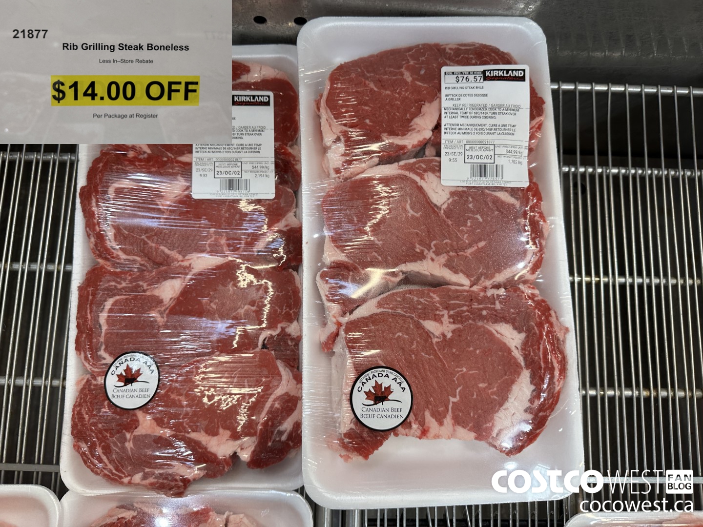 21877 Rib Grilling Steak Boneless  ($14.00 INSTANT SAVINGS)