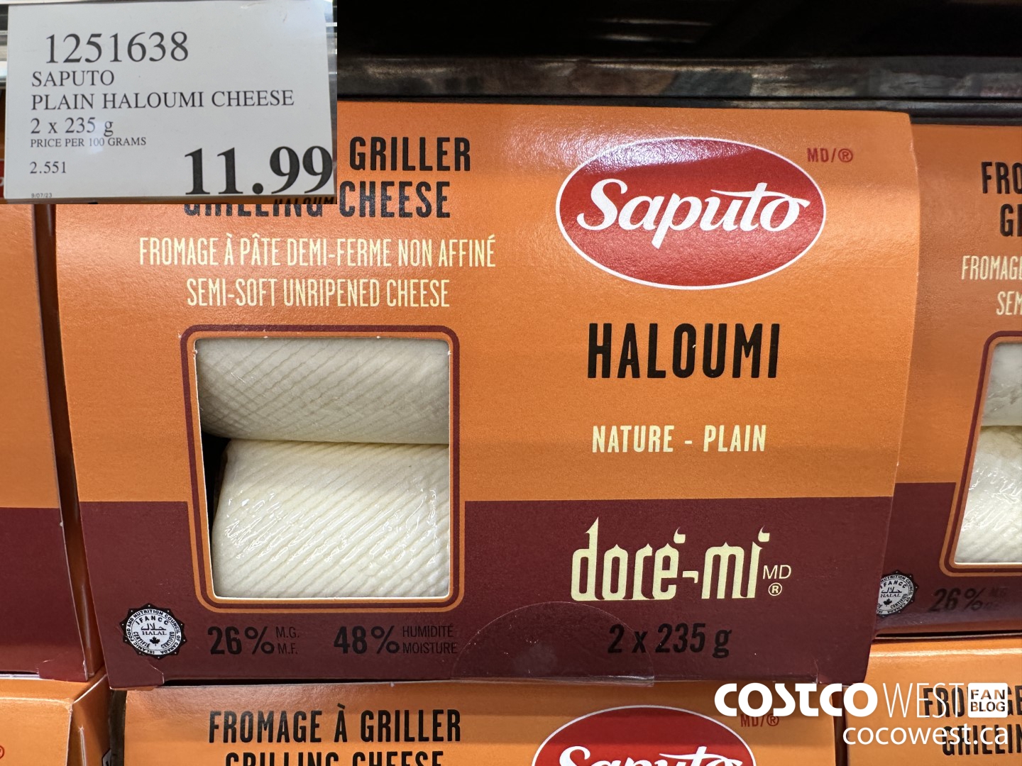 1251638 SAPUTO PLAIN HALOUMI CHEESE 2 X 235 G $11.99
