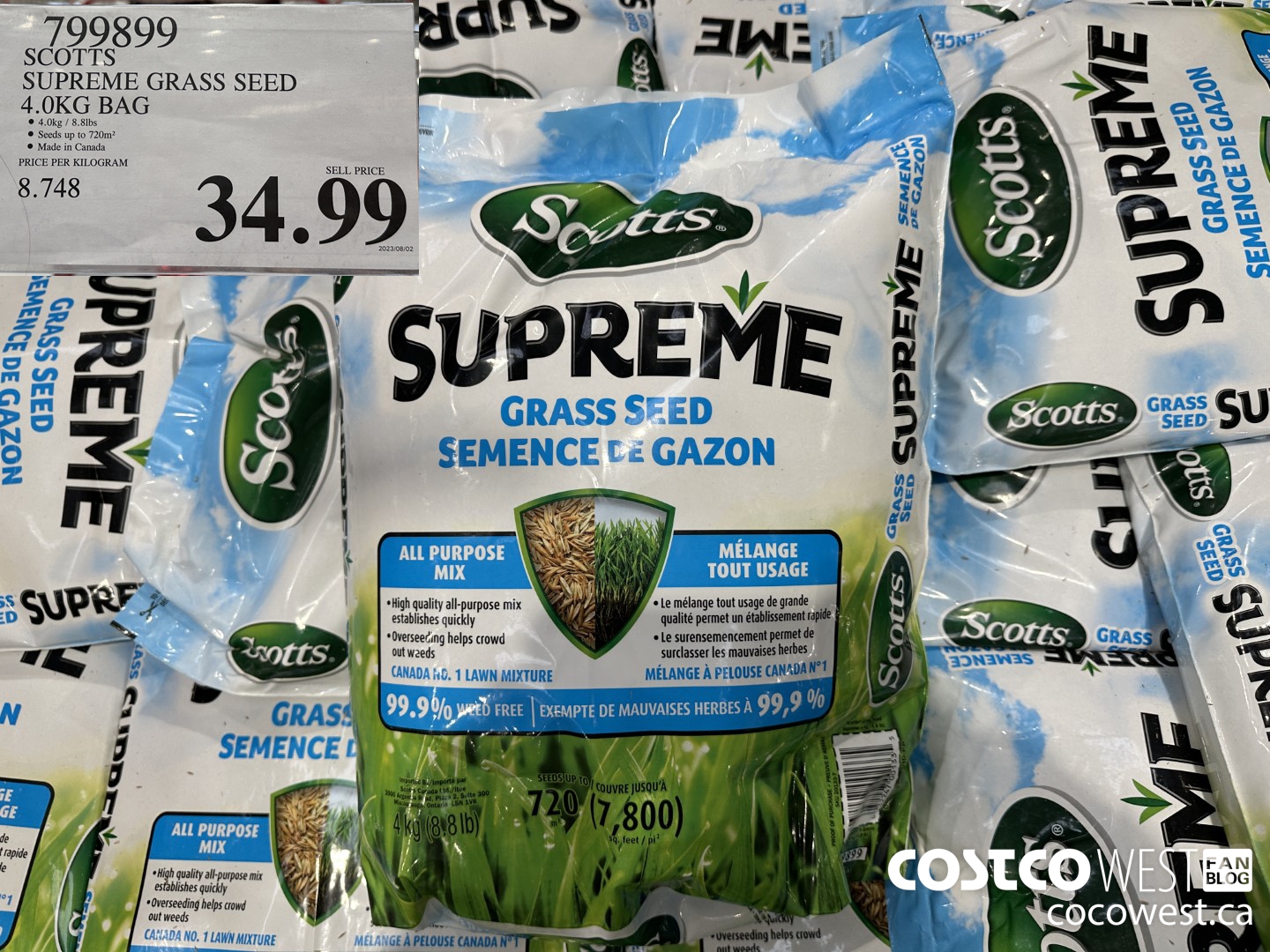799899 SCOTTS SUPREME GRASS SEED 4.0 KG BAG $34.99
