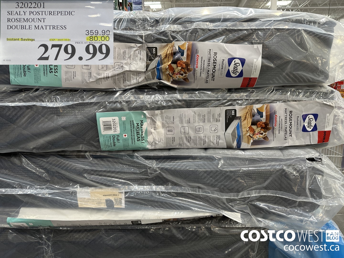 3202201 SEALY POSTUREPEDIC ROSEMOUNT DOUBLE MATTRESS ($80.00 INSTANT SAVINGS EXPIRES ON 2023-10-01) $279.99