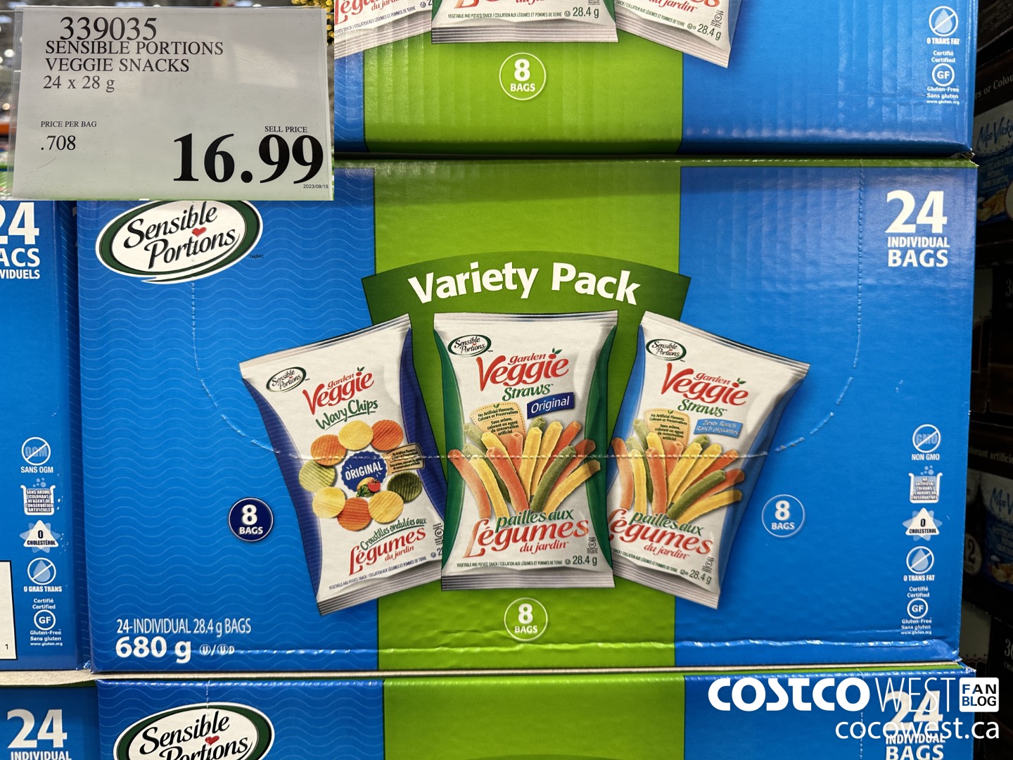 339035 SENSIBLE PORTIONS VEGGIE SNACKS 24 x 28 g $16.99