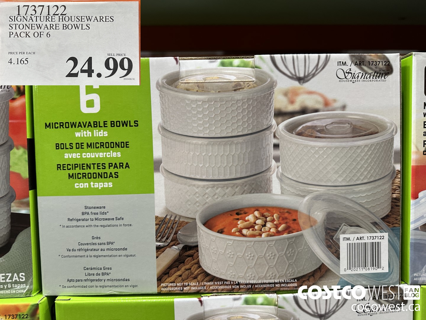 1737122 SIGNATURE HOUSEWARES STONEWARE BOWLS PACK OF 6 $24.99