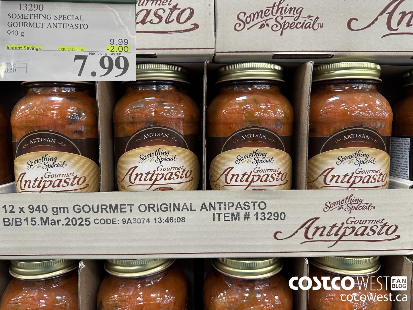 13290 SOMETHING SPECIAL GOURMET ANTIPASTO 940 g ($2.00 INSTANT SAVINGS EXPIRES ON 2023-10-15) $7.99