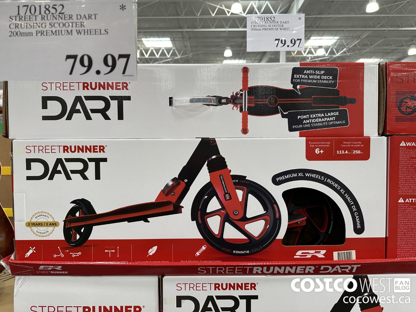 1701852 STREET RUNNER DART CRUISING SCOOTER 200MM PREMIUM WHEELS $79.97