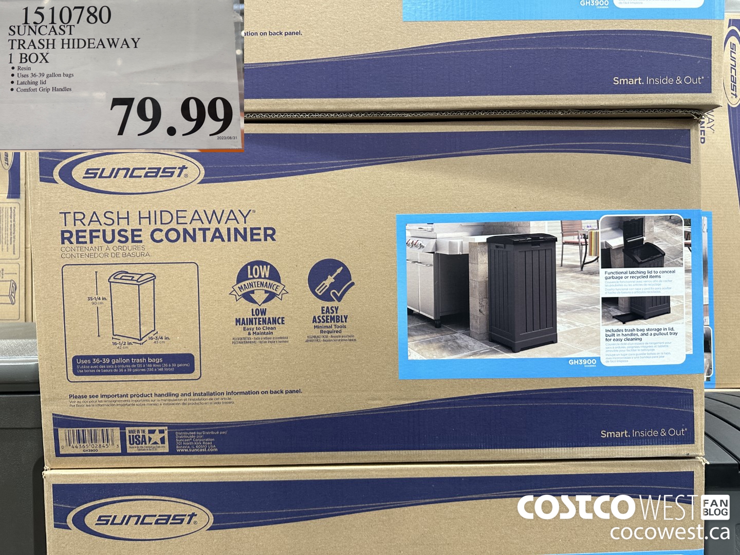 1510780 SUNCAST TRASH HIDEAWAY 1 BOX $79.99