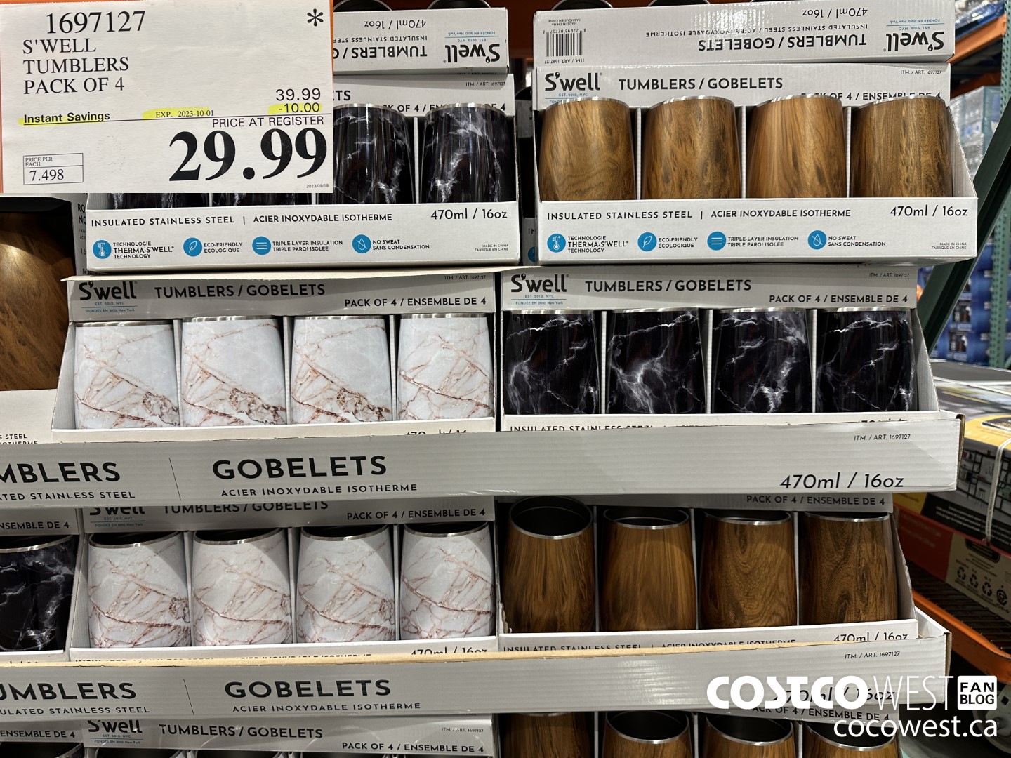 1697127 S'WELL WINE TUMBLERS PACK OF 4 ($10.00 INSTANT SAVINGS EXPIRES ON 2023-10-01) $29.99