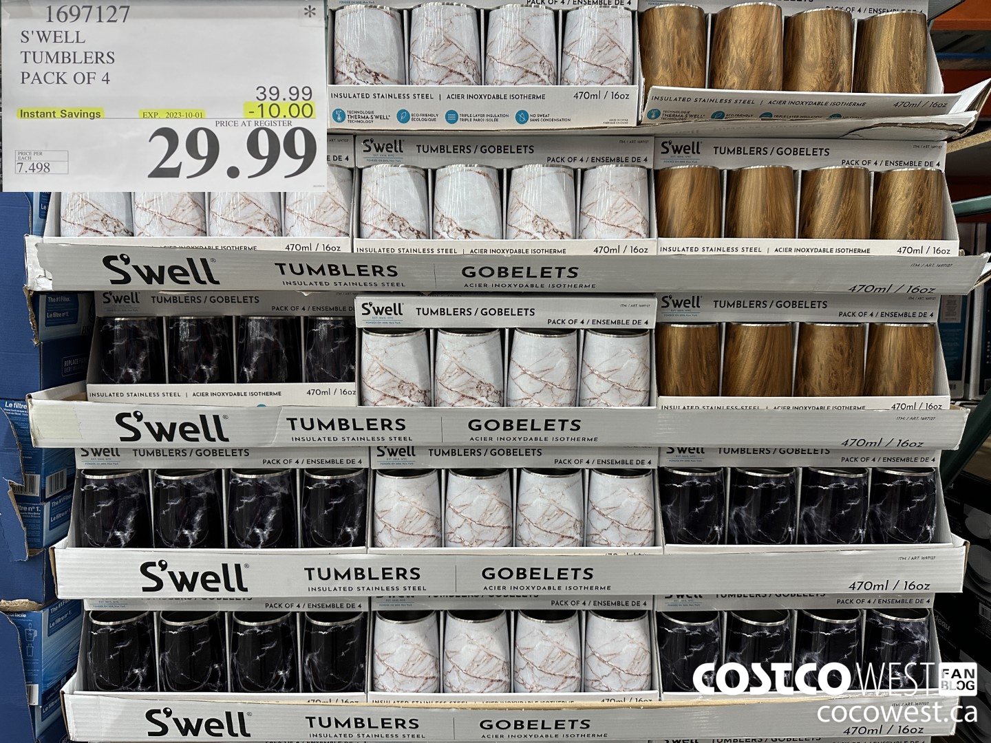 1697127 S'WELL WINE TUMBLERS PACK OF 4 ($10.00 INSTANT SAVINGS EXPIRES ON 2023-10-01) $29.99