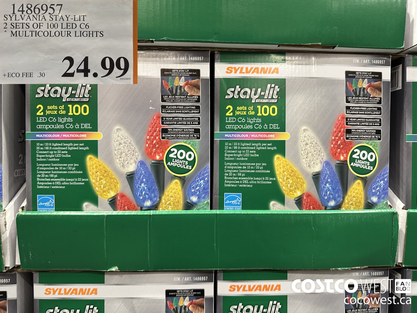 1486957 SYLVANIA STAY-LIT 2 SETS OF 100 LED C6 MULTICOLOUR LIGHTS  $24.99