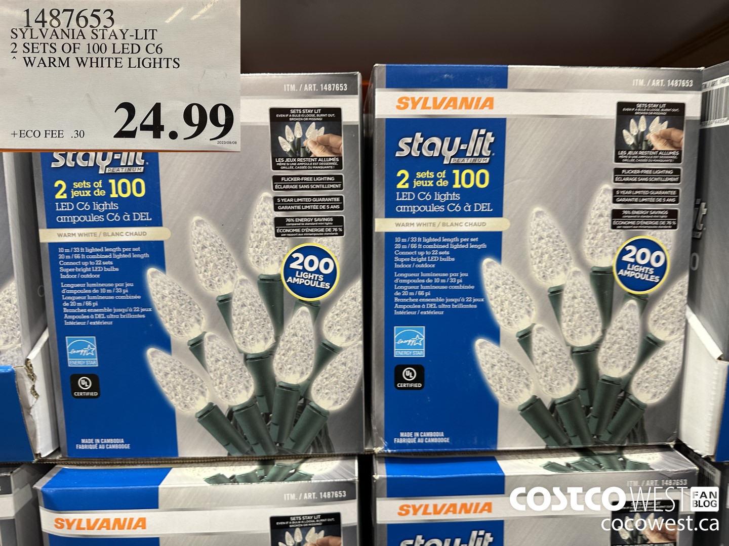 1487653 SYLVANIA STAY-LIT 2 SETS OF 100 LED C6 WARM WHITE LIGHTS $24.99