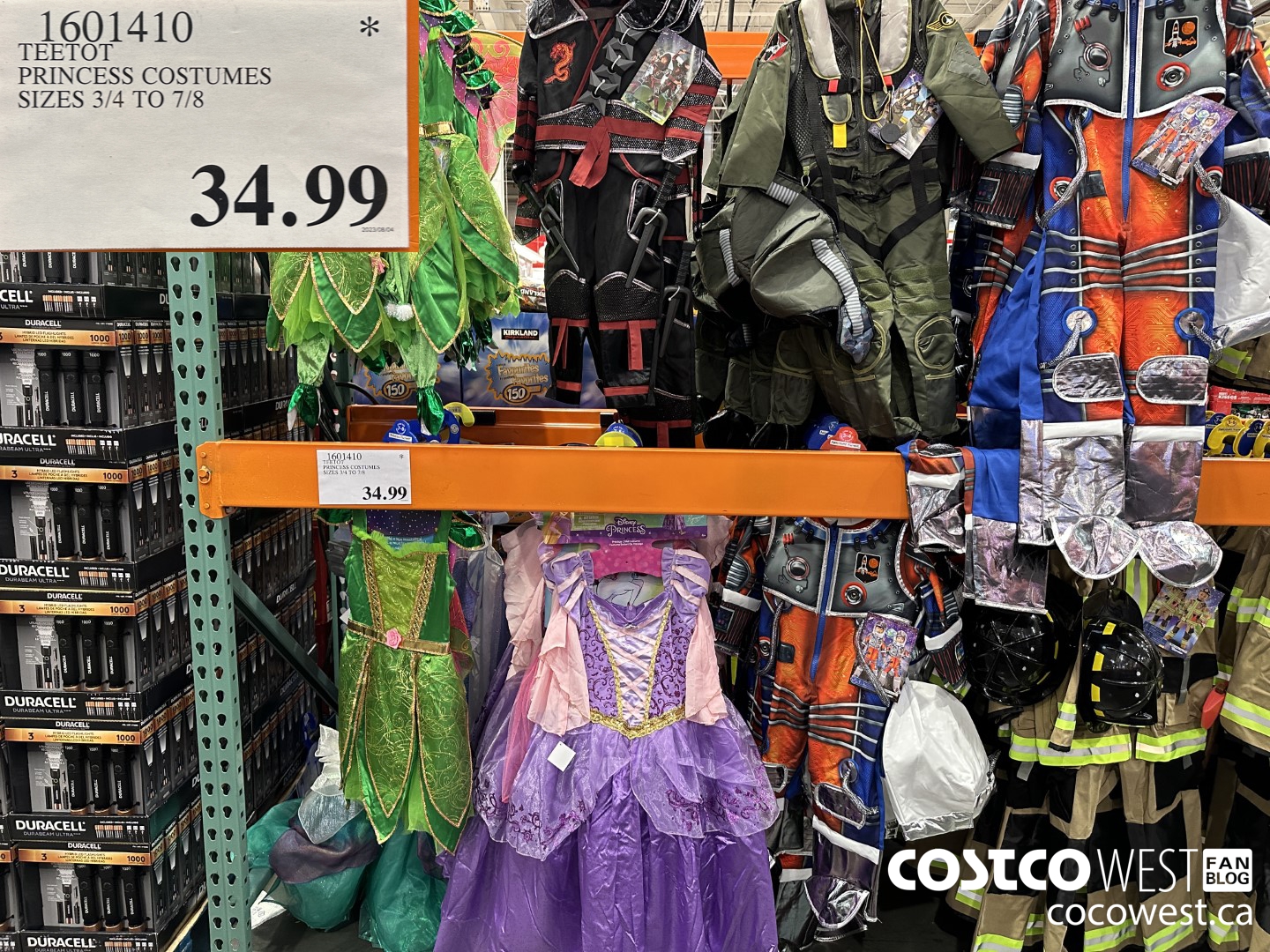 1601410 TEETOT PRINCESS COSTUMES SIZES 3/4 TO 7/8 $34.99