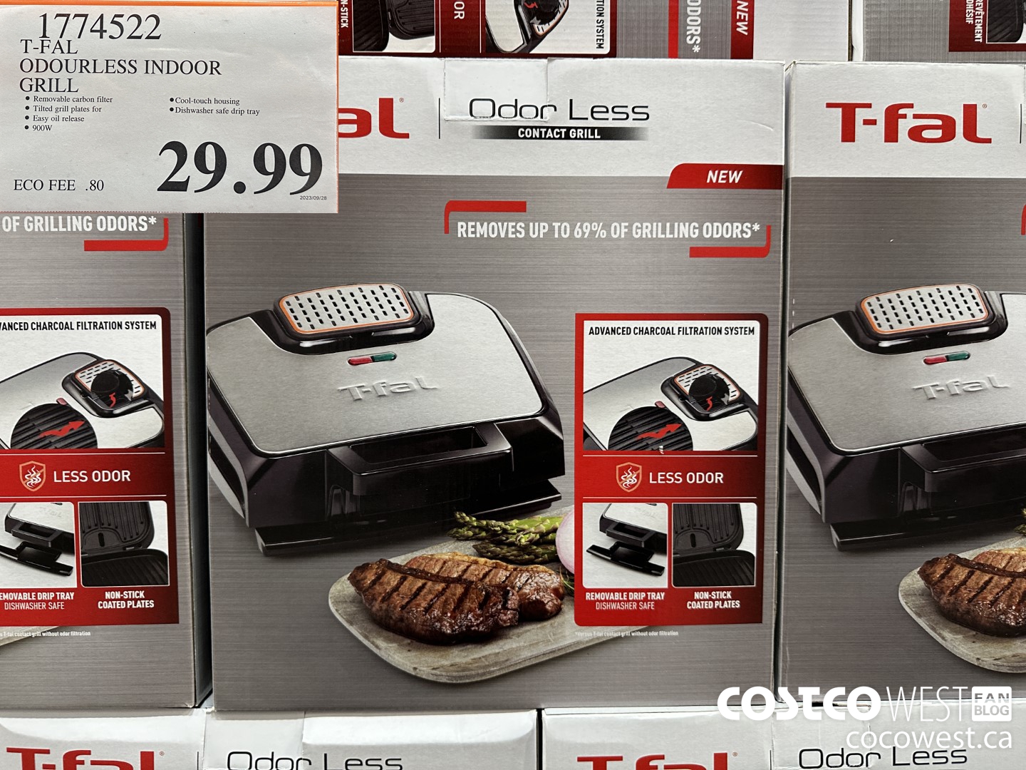 1774522 T-FAL ODOURLESS INDOOR GRILL $29.99