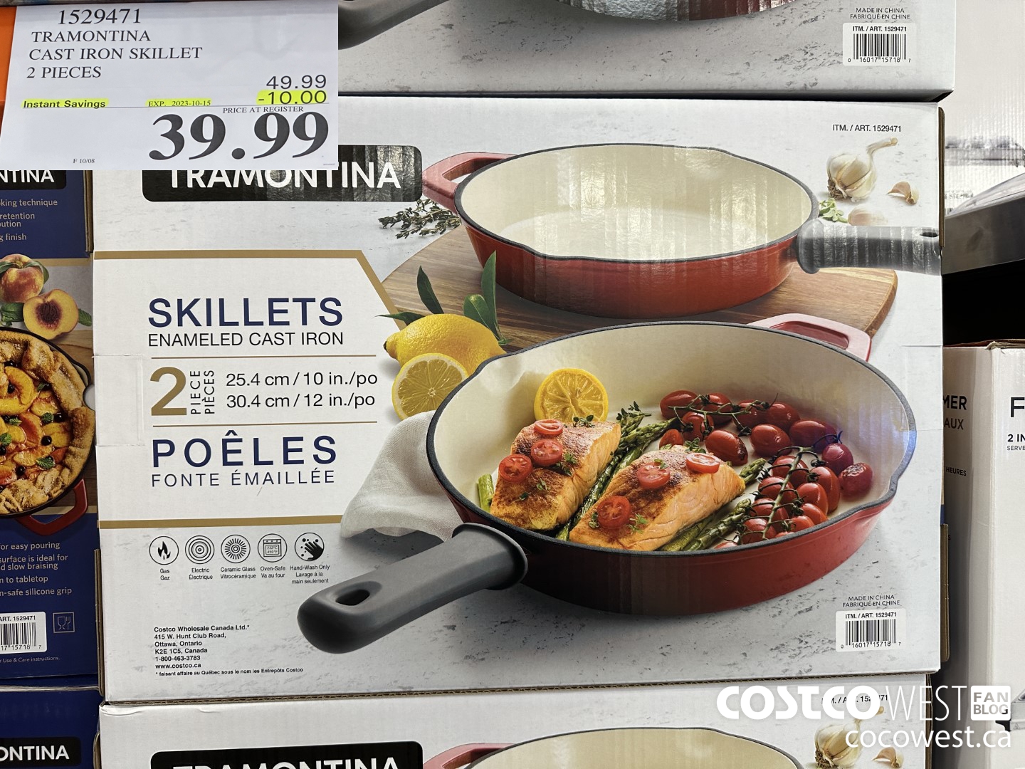 1529471 TRAMONTINA CAST IRON SKILLET 2 PIECES ($10.00 INSTANT SAVINGS EXPIRES ON 2023-10-15) $39.99