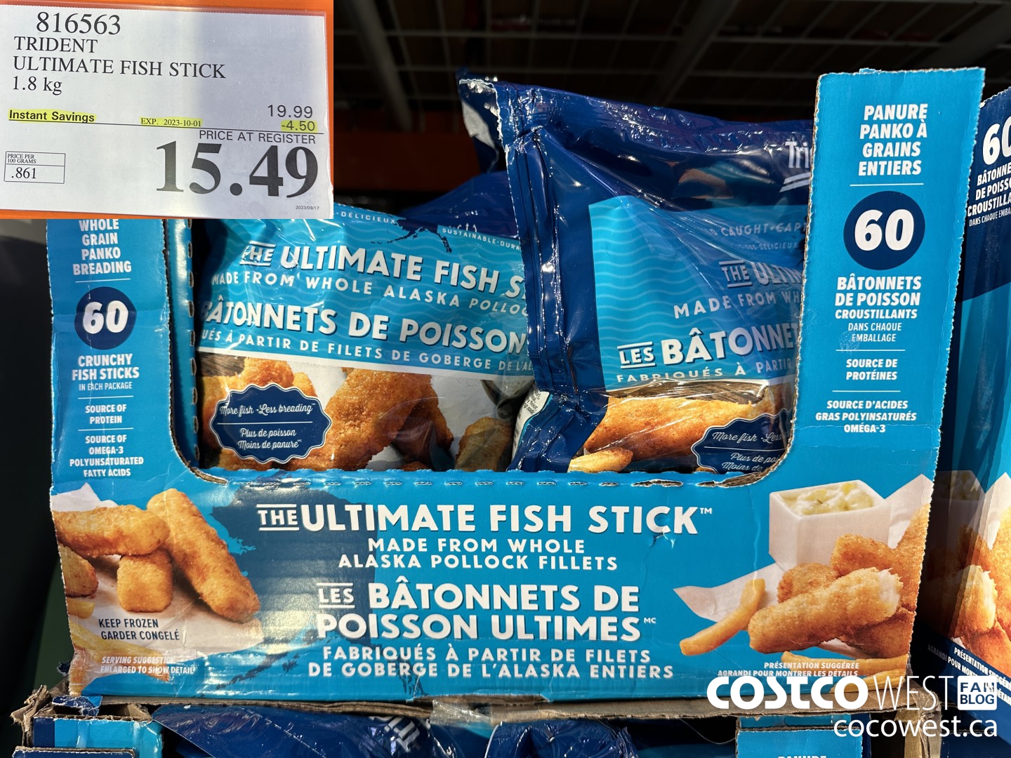 816563 TRIDENT ULTIMATE FISH STICK 1.8 kg ($4.50 INSTANT SAVINGS EXPIRES ON 2023-10-01) $15.49