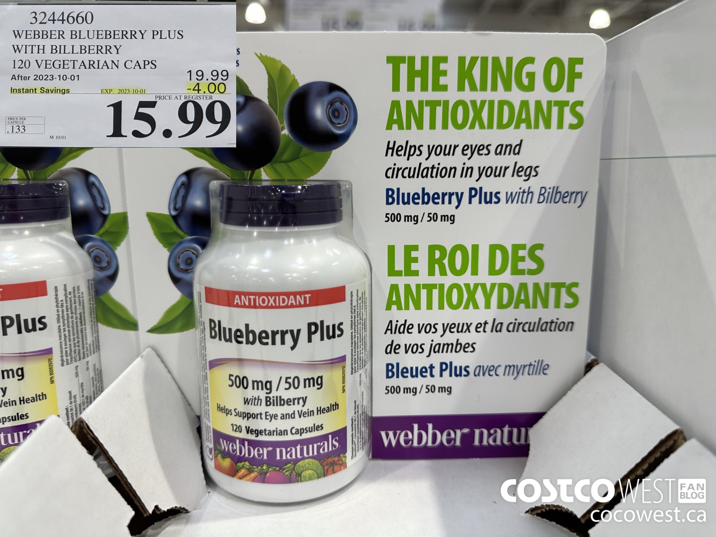 3244660 WEBBER BLUEBERRY PLUS WITH BILLBERRY 120 VEGETARIAN CAPS ($4.00 INSTANT SAVINGS EXPIRES ON 2023-10-01) $15.99