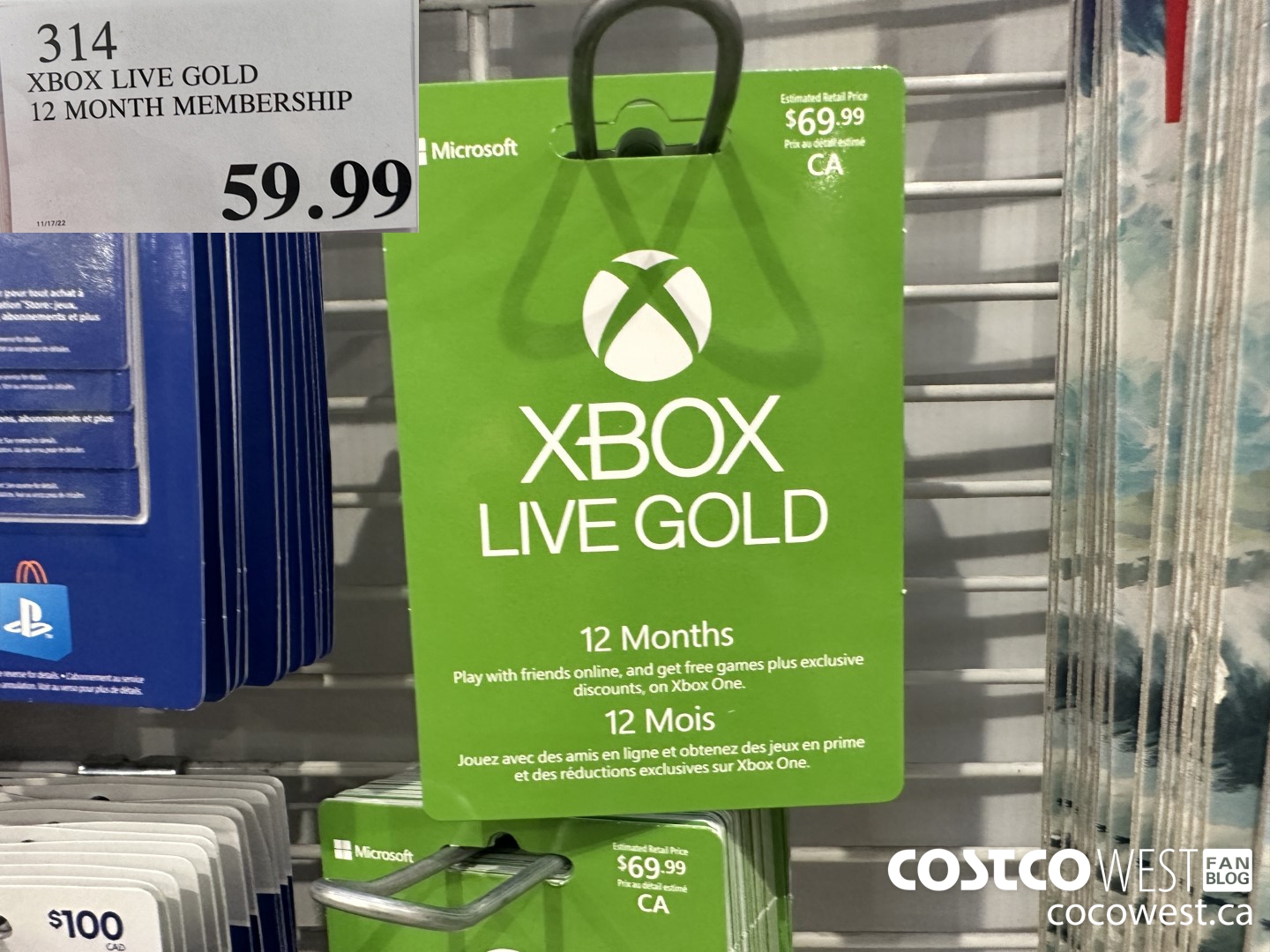 314 XBOX LIVE GOLD 12 MONTH MEMBERSHIP $59.99