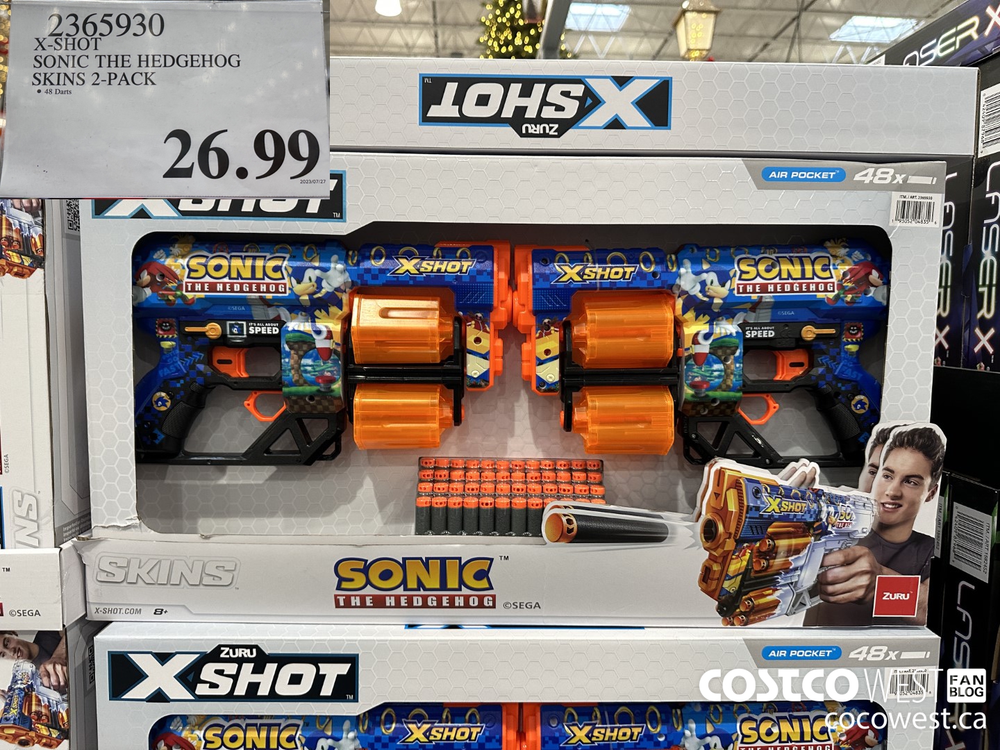 2365930 X-SHOT SONIC THE HEDGEHOG SKINS 2-PACK $26.99