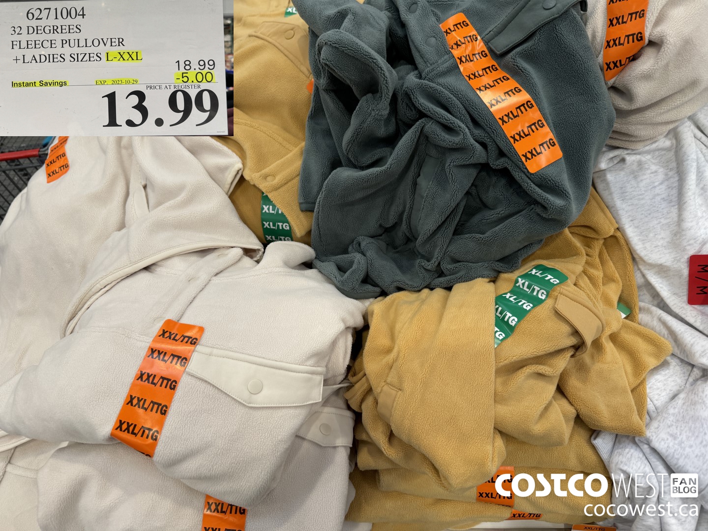 6271004 32 DEGREES FLEECE PULLOVER LADIES SIZES L-XXL ($5.00 INSTANT SAVINGS EXPIRES ON 2023-10-29) $13.99