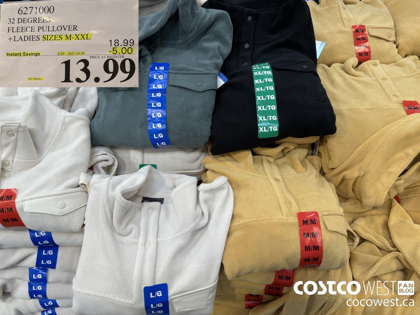 6271000 32 DEGREES FLEECE PULLOVER LADIES SIZES M-XXL ($5.00 INSTANT SAVINGS EXPIRES ON 2023-10-29) $13.99