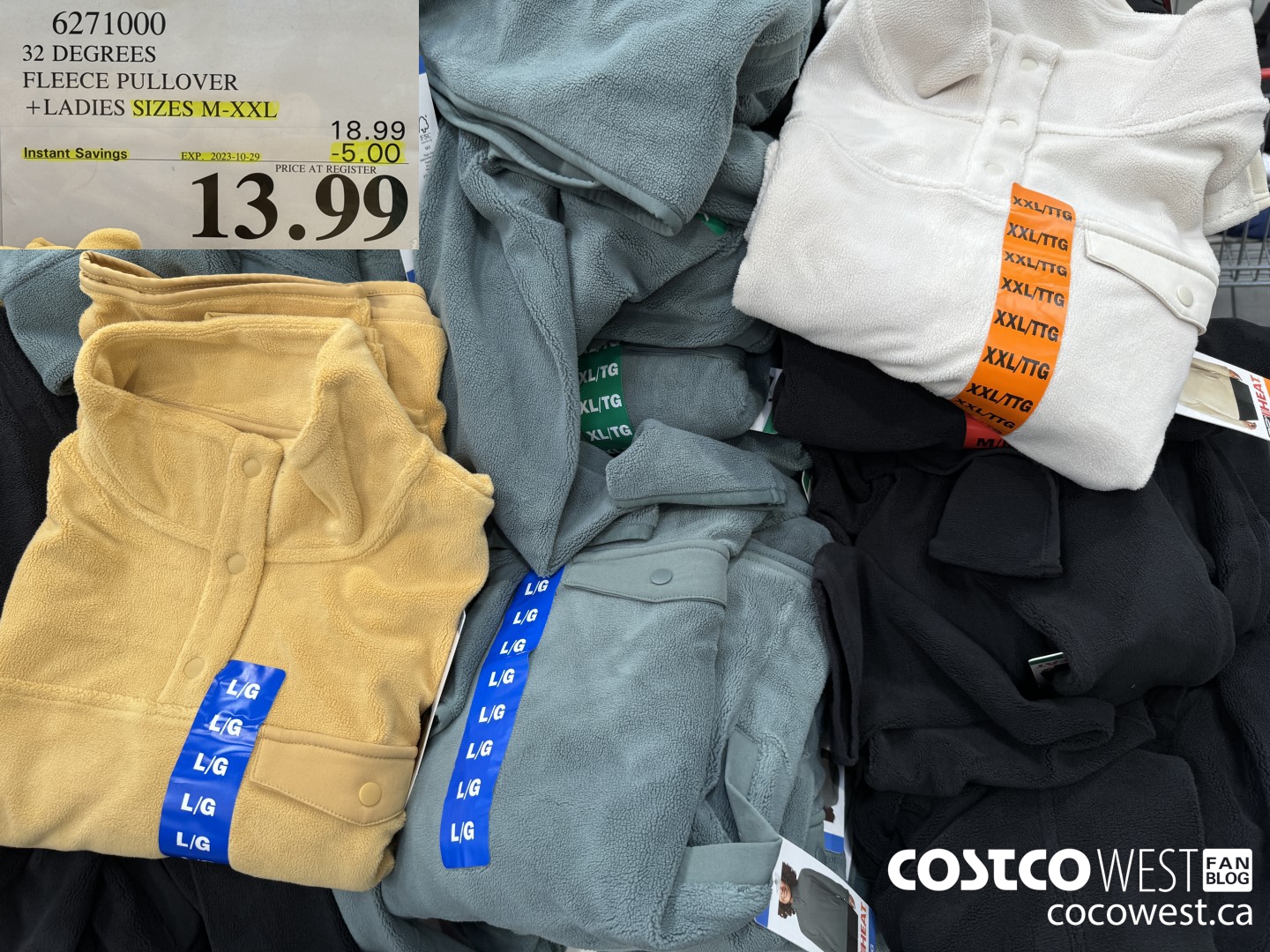 6271000 32 DEGREES FLEECE PULLOVER LADIES SIZES M-XXL ($5.00 INSTANT SAVINGS EXPIRES ON 2023-10-29) $13.99