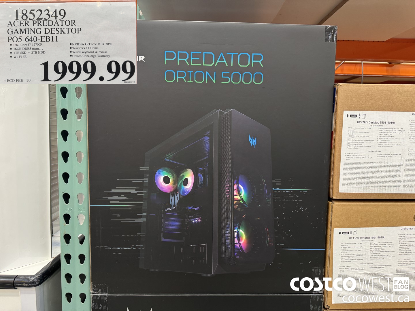 1852349 ACER PREDATOR GAMING DESKTOP PO5-640-EB11 $1999.99