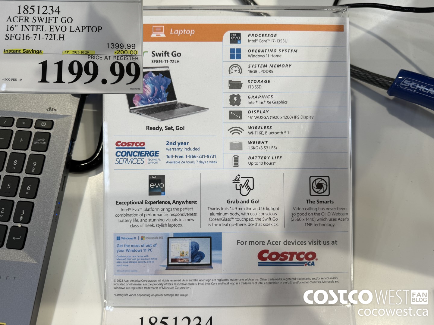 1851234 ACER SWIFT GO16