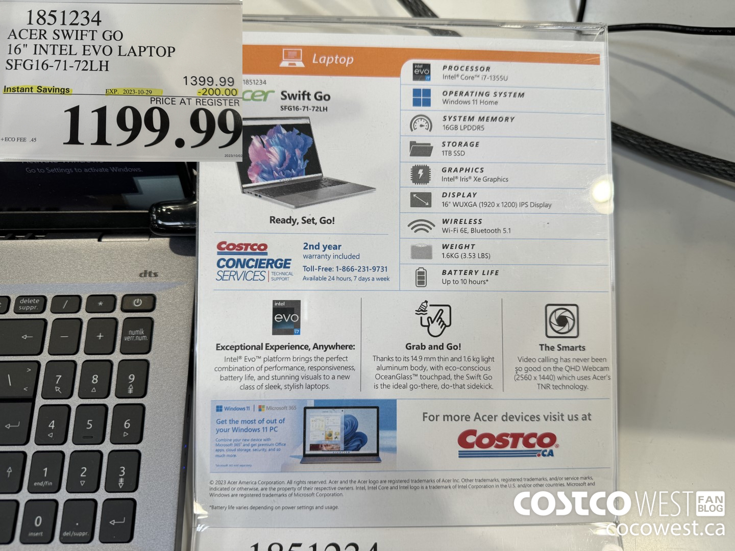 1851234 ACER SWIFT GO16