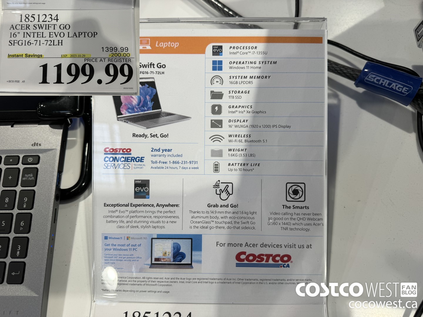 1851234 ACER SWIFT GO16