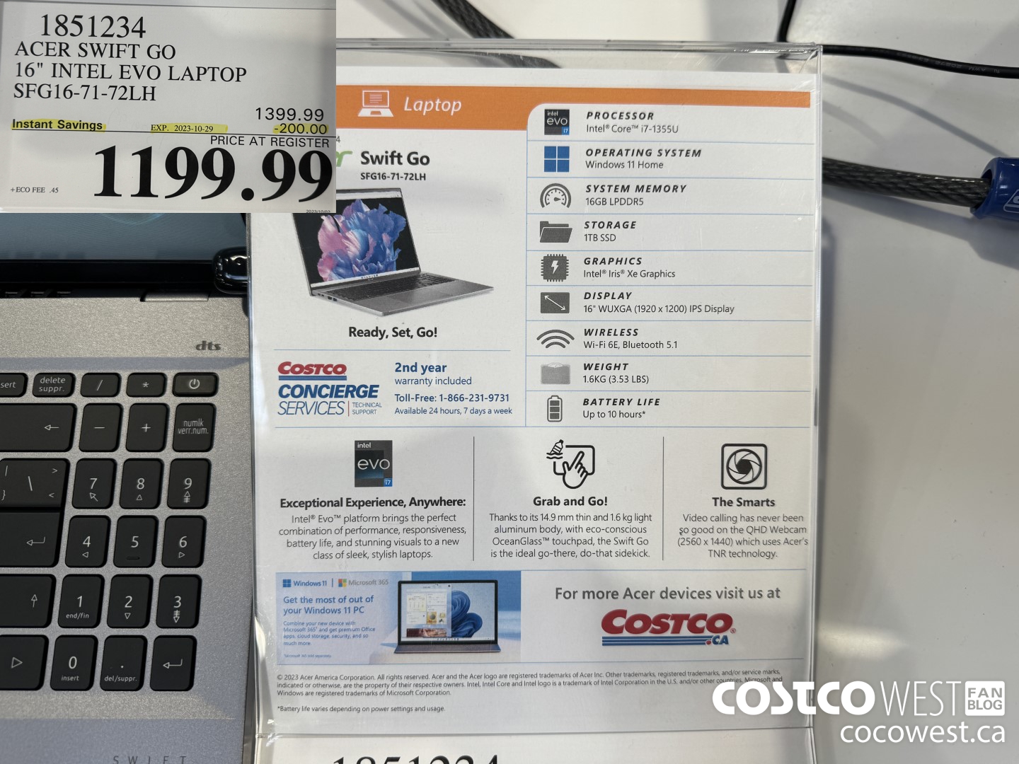 1851234 ACER SWIFT GO16