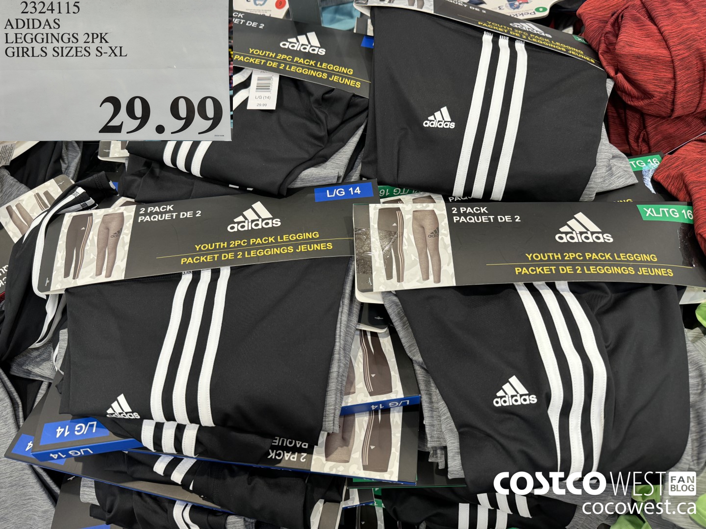 Adidas 3 cheap stripe leggings costco