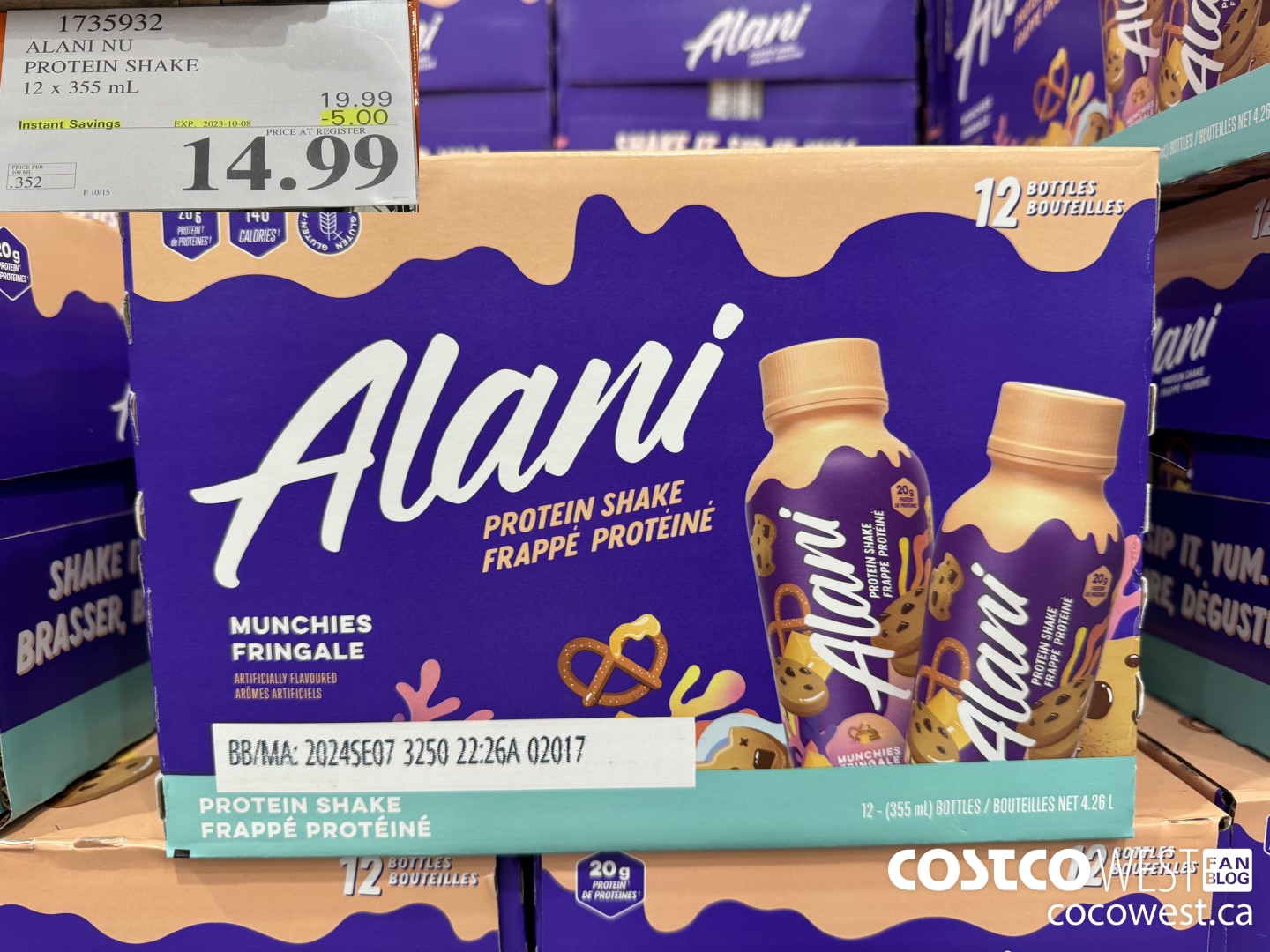 1735932 ALANI NU PROTEIN SHAKE 12 X 355ML ($5.00 INSTANT SAVINGS EXPIRES ON 2023-10-08) $14.99