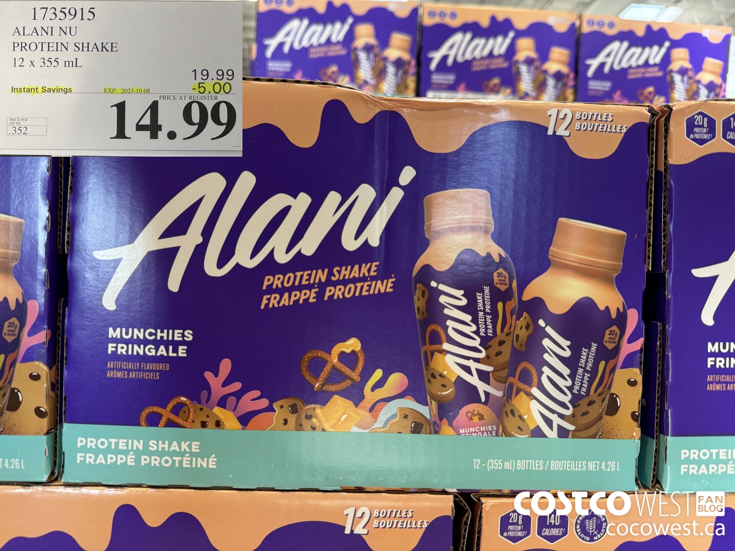 1735915 ALANI NU PROTEIN SHAKE 12 X 355ML ($5.00 INSTANT SAVINGS EXPIRES ON 2023-10-08) $14.99