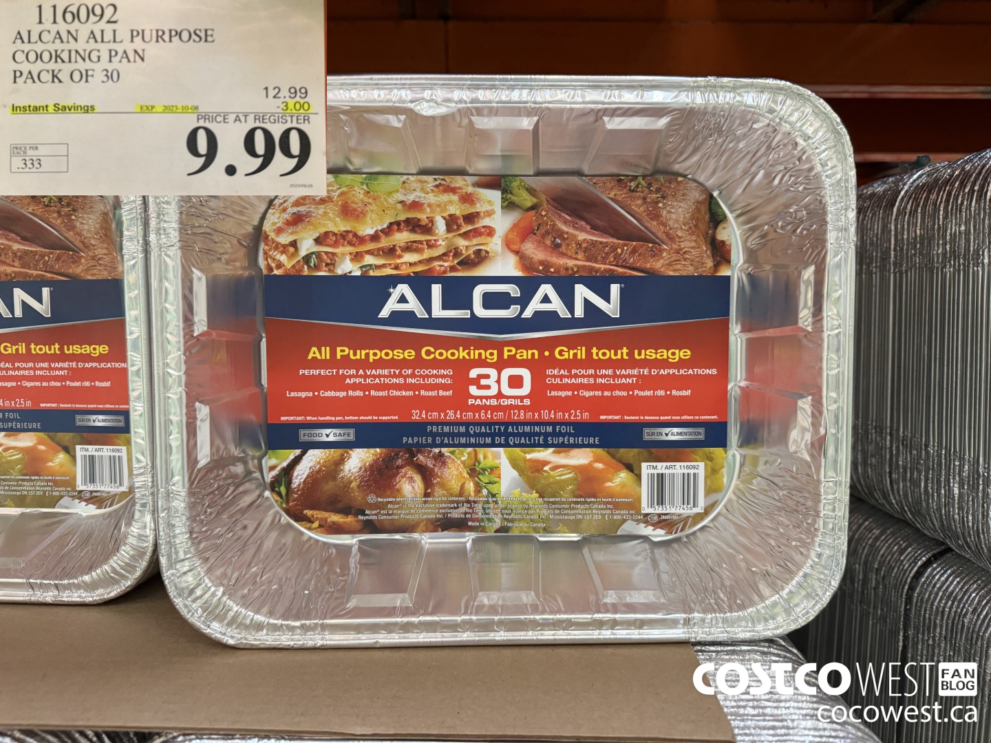 116092 ALCAN ALL PURPOSE COOKING PAN pack of 30 ($3.00 INSTANT SAVINGS EXPIRES ON 2023-10-08) $9.99