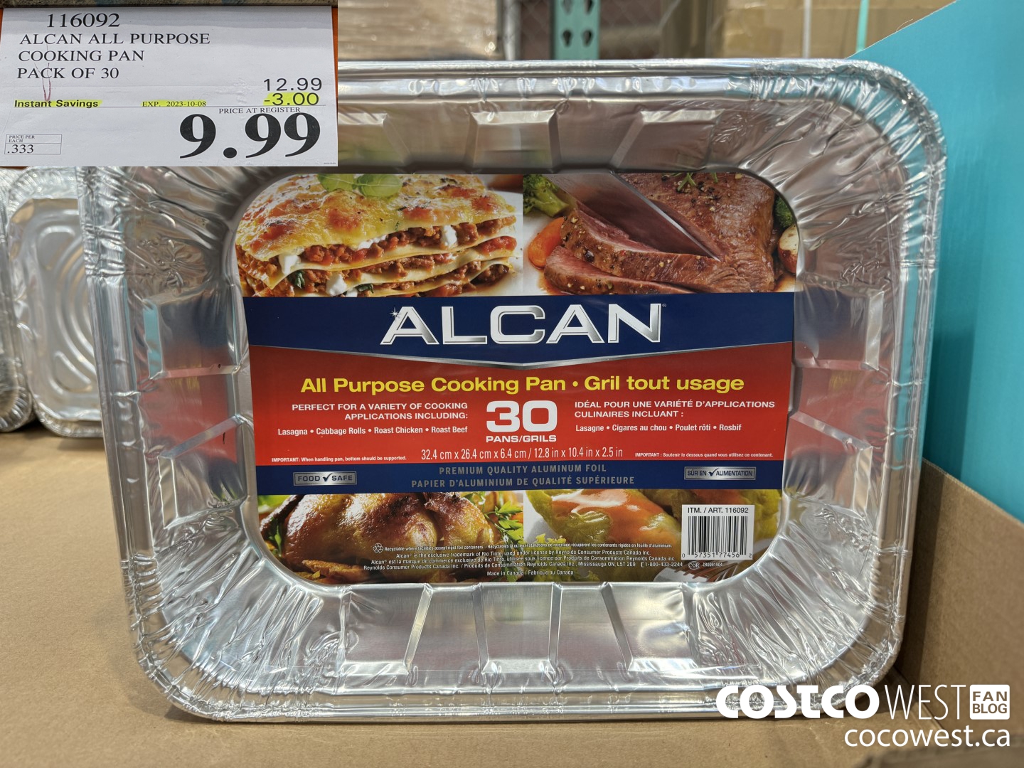 116092 ALCAN ALL PURPOSE COOKING PAN pack of 30 ($3.00 INSTANT SAVINGS EXPIRES ON 2023-10-08) $9.99