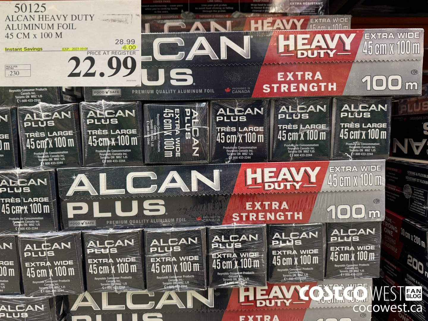 50125 ALCAN PLUS ALUMINUM FOIL 45 CM X 100 M ($6.00 INSTANT SAVINGS EXPIRES ON 2023-10-08) $22.99