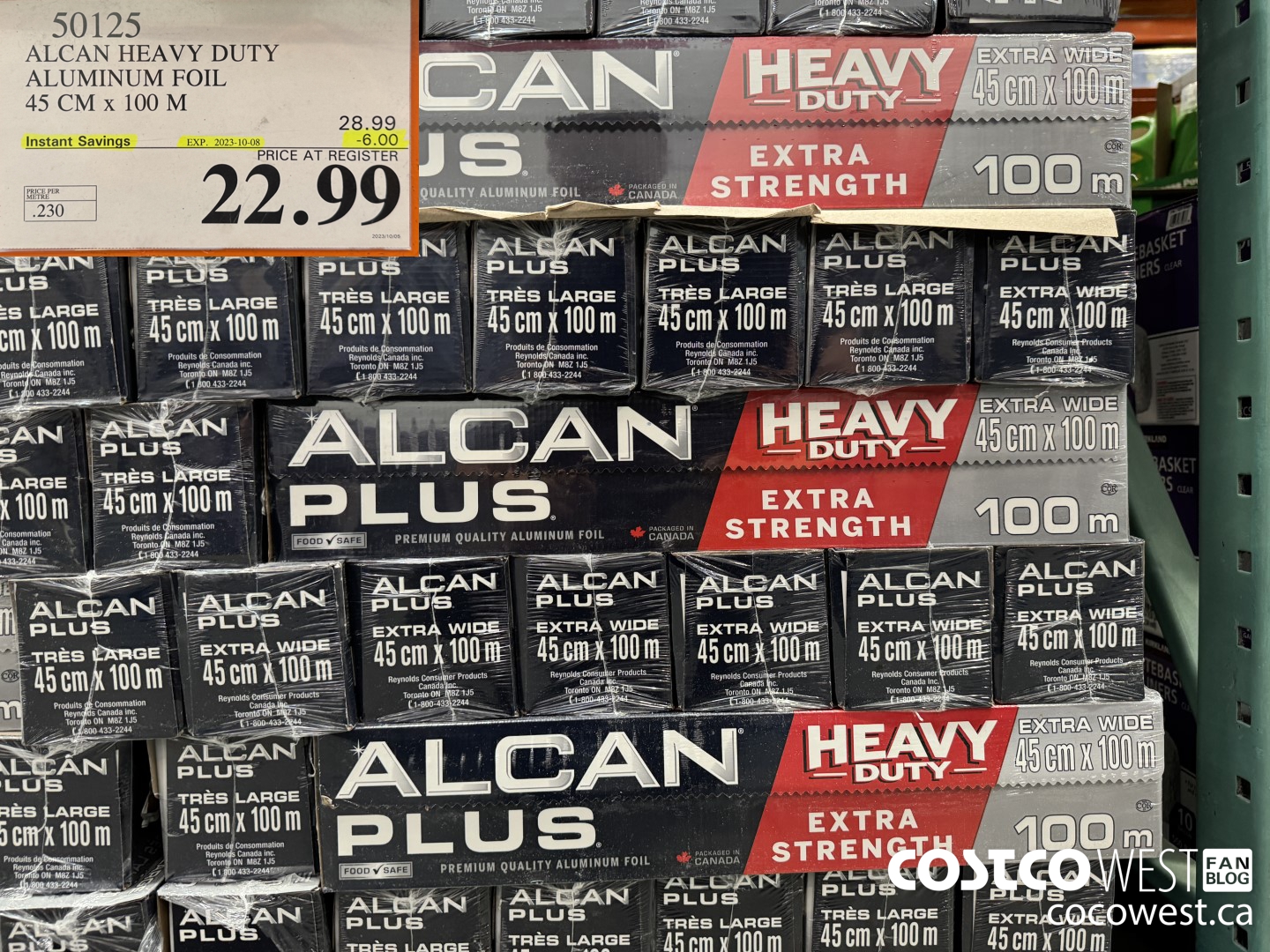 50125 ALCAN PLUS ALUMINUM FOIL 45 CM X 100 M ($6.00 INSTANT SAVINGS EXPIRES ON 2023-10-08) $22.99